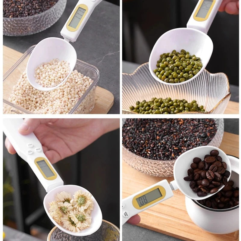 Digital Mini Spoon Scale with LCD Display for Adjustable Weighing of 0.1-500g - Ideal for Measuring Milk, Coffee, and Powdered Ingredients