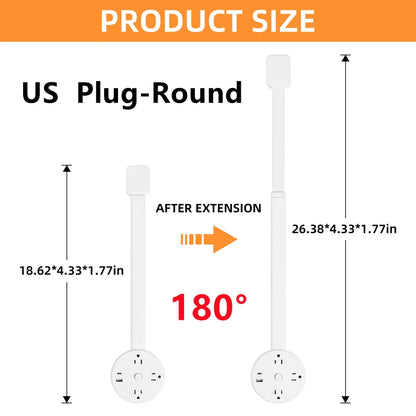Rotating Retractable Electrical Outlet Extender for Sofa and Table Charging Needs