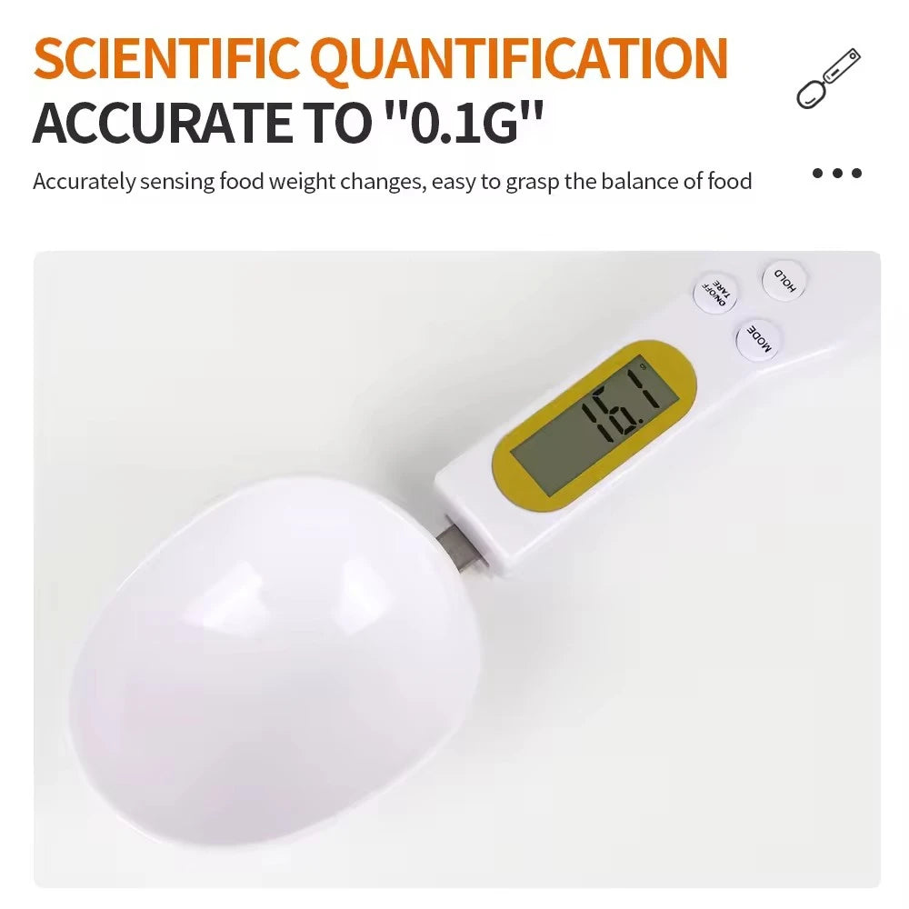 Digital Mini Spoon Scale with LCD Display for Adjustable Weighing of 0.1-500g - Ideal for Measuring Milk, Coffee, and Powdered Ingredients