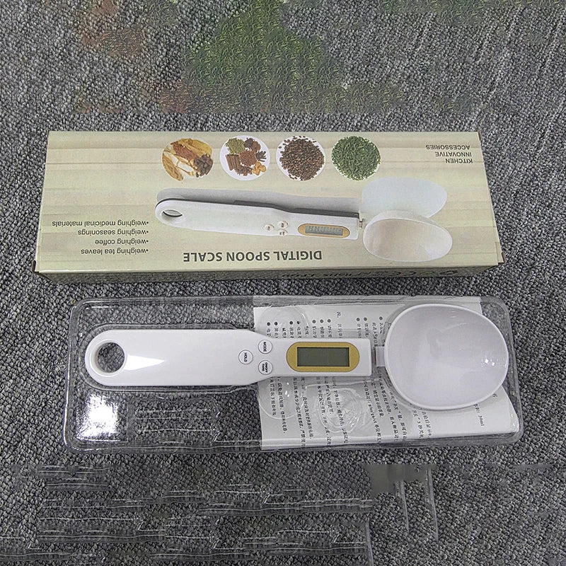 Digital Mini Spoon Scale with LCD Display for Adjustable Weighing of 0.1-500g - Ideal for Measuring Milk, Coffee, and Powdered Ingredients