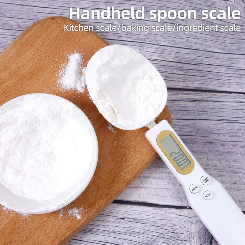 Digital Mini Spoon Scale with LCD Display for Adjustable Weighing of 0.1-500g - Ideal for Measuring Milk, Coffee, and Powdered Ingredients
