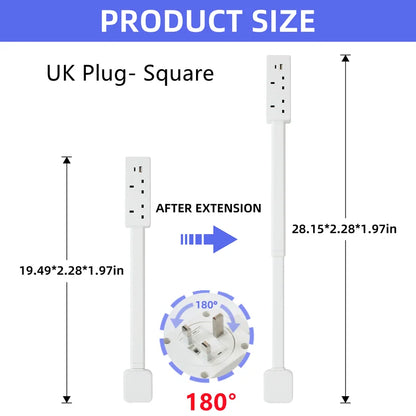 Rotating Retractable Electrical Outlet Extender for Sofa and Table Charging Needs
