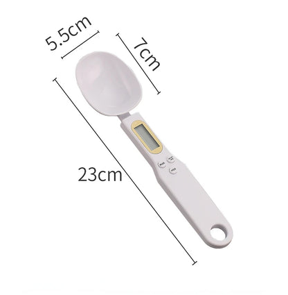 Digital Mini Spoon Scale with LCD Display for Adjustable Weighing of 0.1-500g - Ideal for Measuring Milk, Coffee, and Powdered Ingredients
